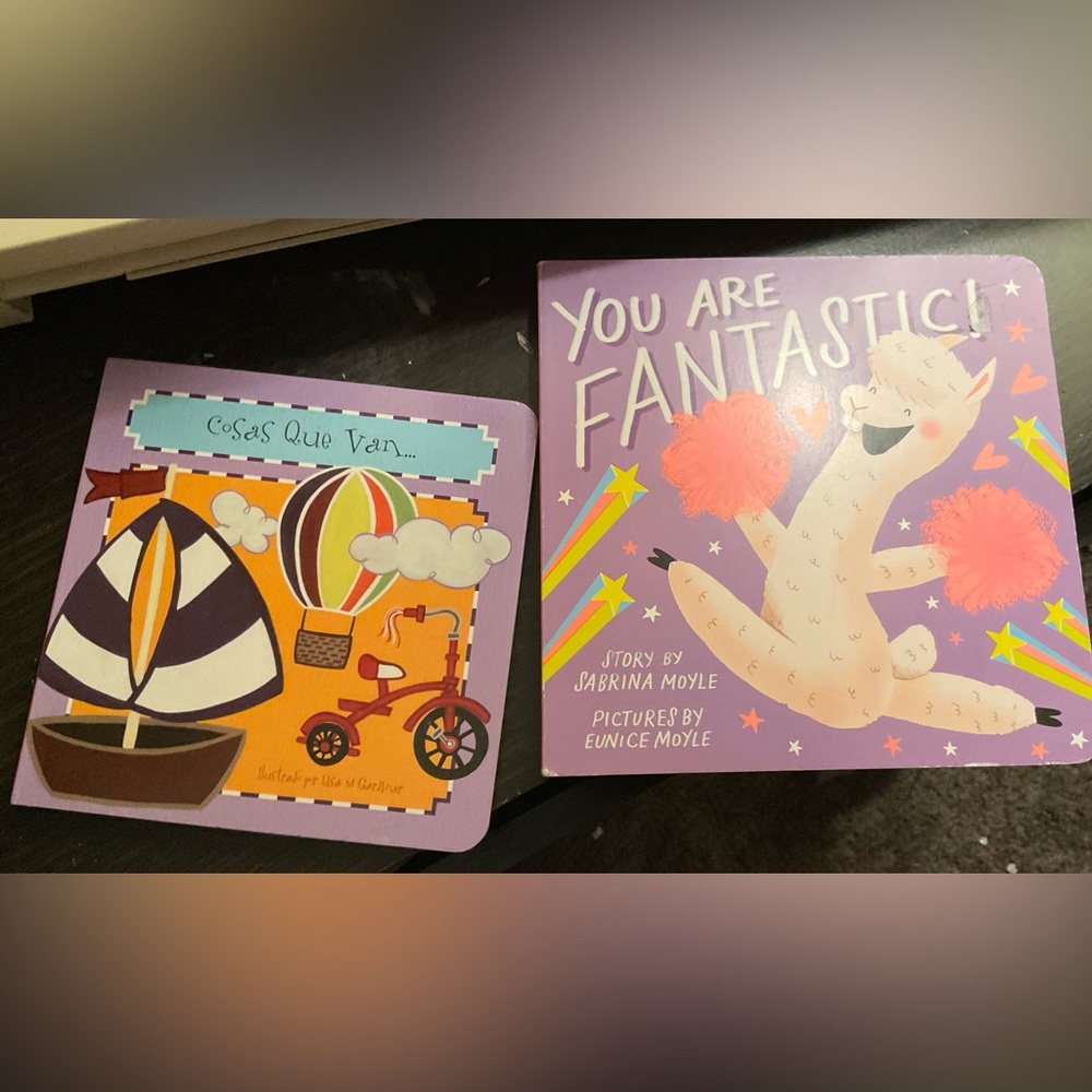 Vibrant Kids Storybook Set with Purple and Pink Covers